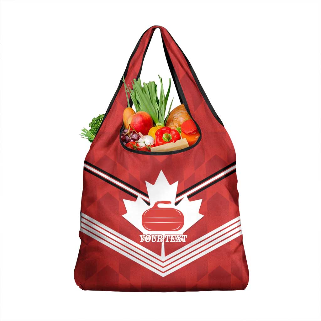 Personalized Canada Curling Grocery Bag Maple Leaf Red Version - Wonder Print Shop