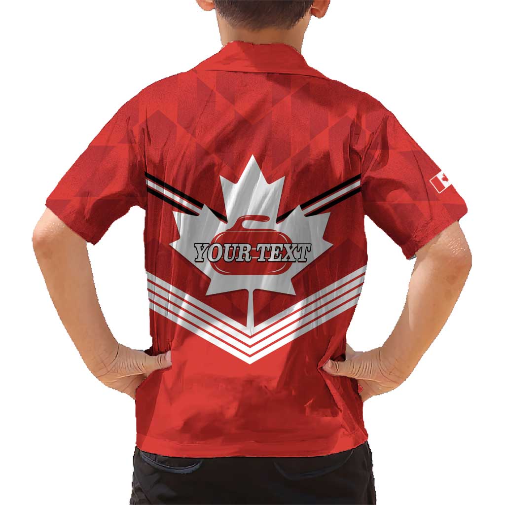 Personalized Canada Curling Hawaiian Shirt Maple Leaf Red Version - Wonder Print Shop