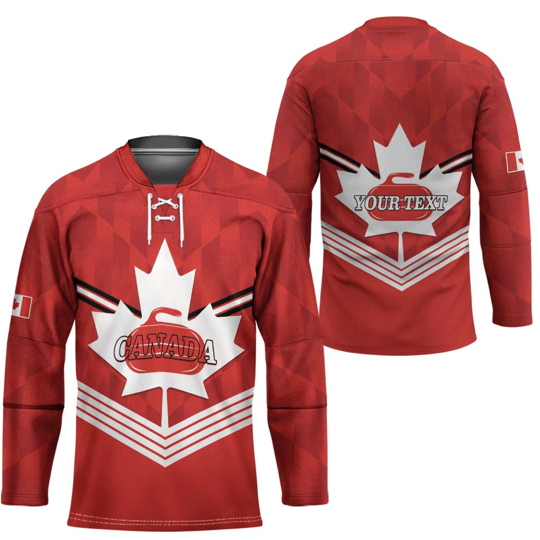 Personalized Canada Curling Hockey Jersey Maple Leaf Red Version - Wonder Print Shop