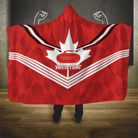 Personalized Canada Curling Hooded Blanket Maple Leaf Red Version - Wonder Print Shop