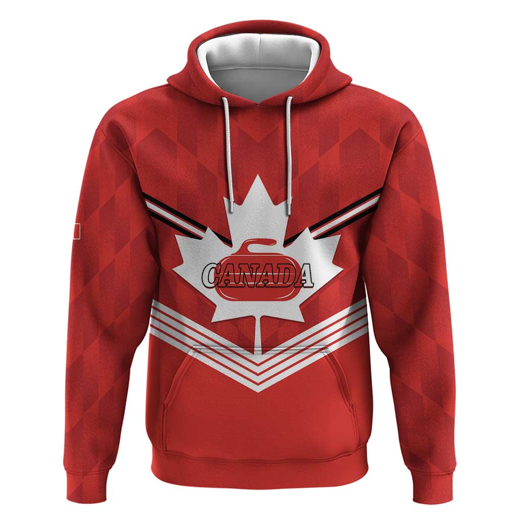 Personalized Canada Curling Hoodie Maple Leaf Red Version - Wonder Print Shop