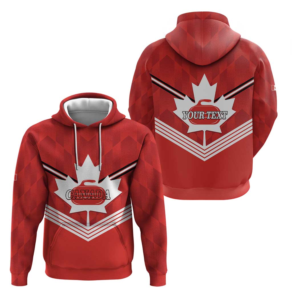 Personalized Canada Curling Hoodie Maple Leaf Red Version - Wonder Print Shop