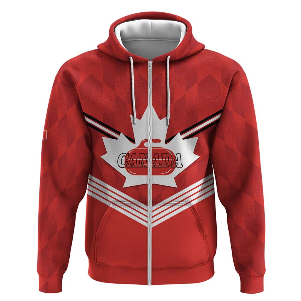 Personalized Canada Curling Hoodie Maple Leaf Red Version - Wonder Print Shop