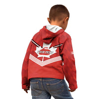 Personalized Canada Curling Kid Hoodie Maple Leaf Red Version - Wonder Print Shop