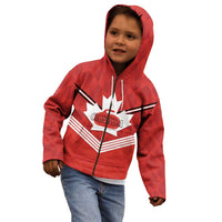 Personalized Canada Curling Kid Hoodie Maple Leaf Red Version - Wonder Print Shop