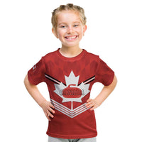 Personalized Canada Curling Kid T Shirt Maple Leaf Red Version - Wonder Print Shop