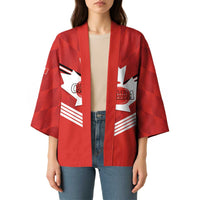 Personalized Canada Curling Kimono Maple Leaf Red Version - Wonder Print Shop