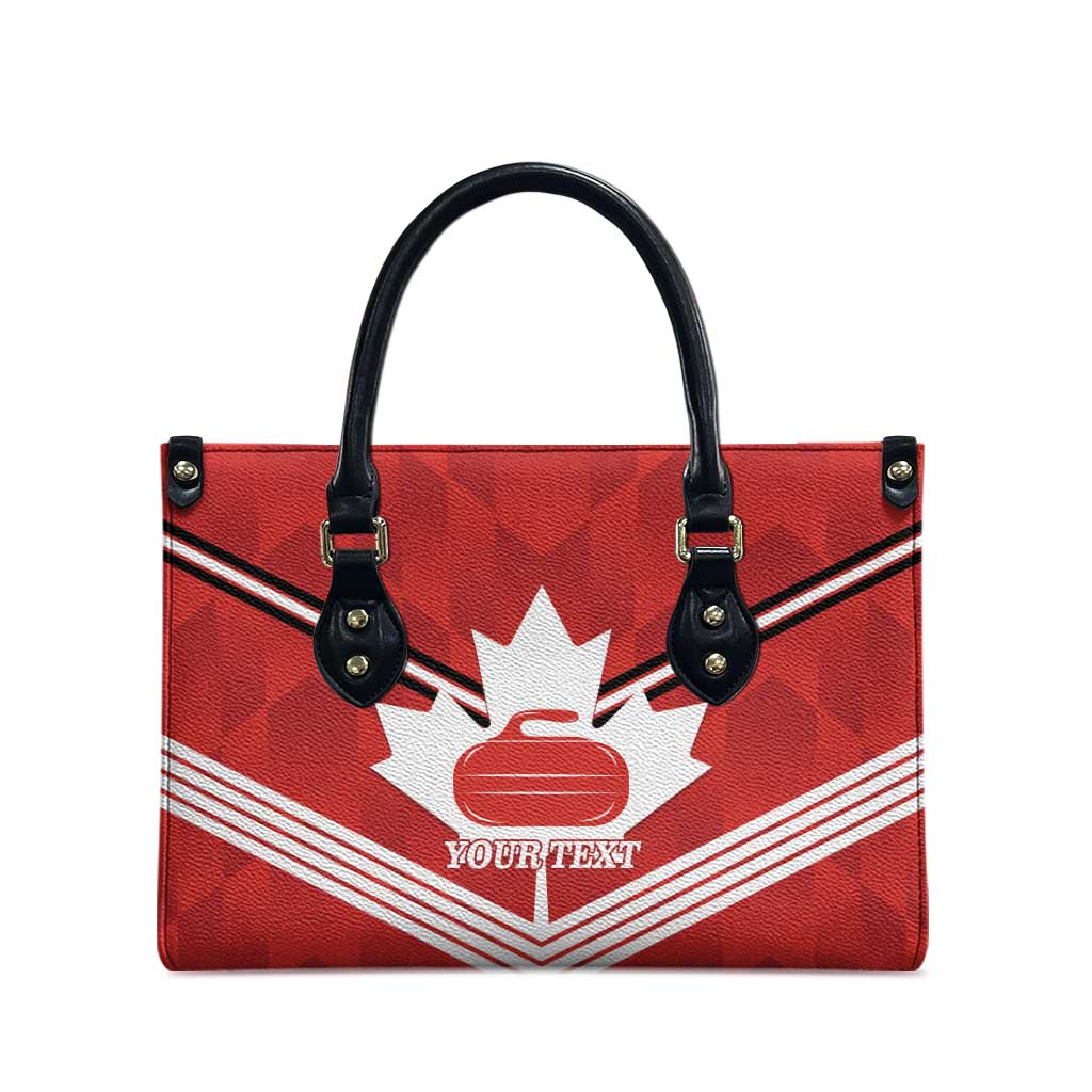 Personalized Canada Curling Leather Bag Maple Leaf Red Version - Wonder Print Shop