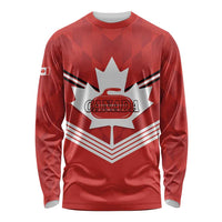 Personalized Canada Curling Long Sleeve Shirt Maple Leaf Red Version - Wonder Print Shop