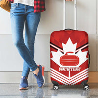 Personalized Canada Curling Luggage Cover Maple Leaf Red Version - Wonder Print Shop