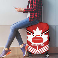 Personalized Canada Curling Luggage Cover Maple Leaf Red Version - Wonder Print Shop