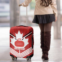 Personalized Canada Curling Luggage Cover Maple Leaf Red Version - Wonder Print Shop