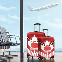 Personalized Canada Curling Luggage Cover Maple Leaf Red Version - Wonder Print Shop