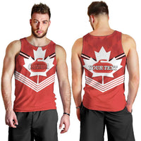 Personalized Canada Curling Men Tank Top Maple Leaf Red Version - Wonder Print Shop