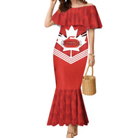 Personalized Canada Curling Mermaid Dress Maple Leaf Red Version - Wonder Print Shop