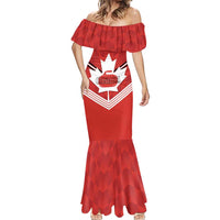 Personalized Canada Curling Mermaid Dress Maple Leaf Red Version - Wonder Print Shop
