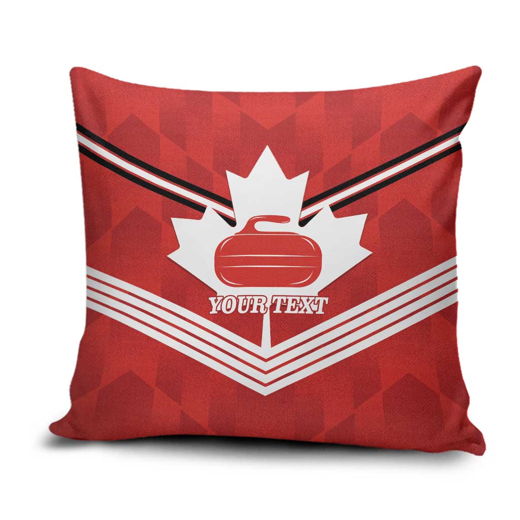 Personalized Canada Curling Pillow Cover Maple Leaf Red Version - Wonder Print Shop
