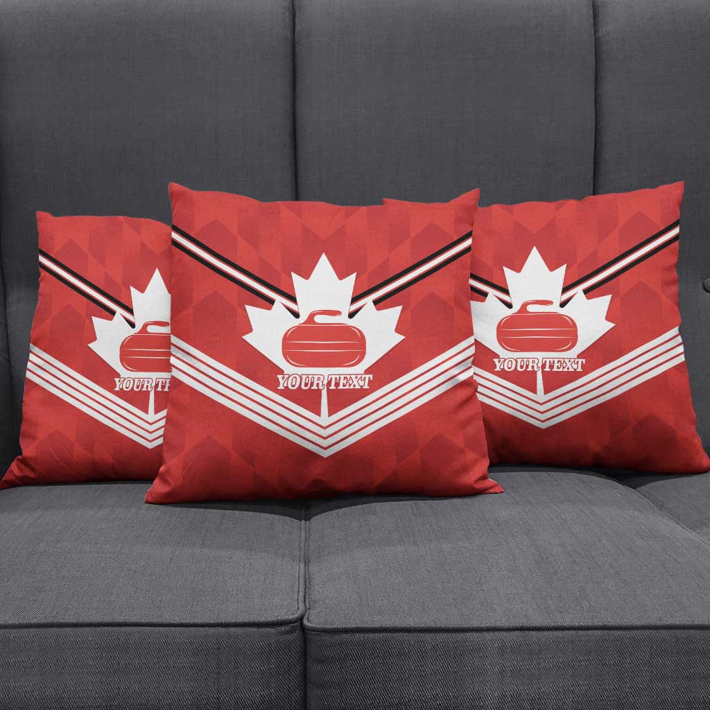 Personalized Canada Curling Pillow Cover Maple Leaf Red Version - Wonder Print Shop