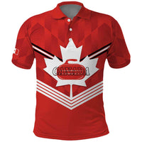 Personalized Canada Curling Polo Shirt Maple Leaf Red Version - Wonder Print Shop