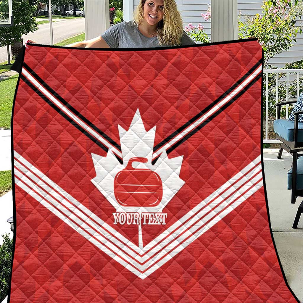 Personalized Canada Curling Quilt Maple Leaf Red Version - Wonder Print Shop