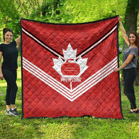 Personalized Canada Curling Quilt Maple Leaf Red Version - Wonder Print Shop