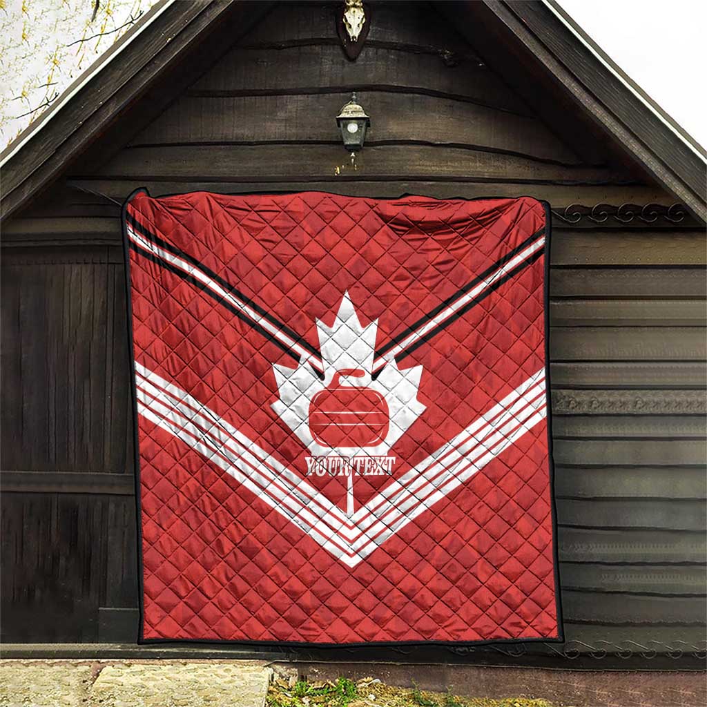 Personalized Canada Curling Quilt Maple Leaf Red Version - Wonder Print Shop