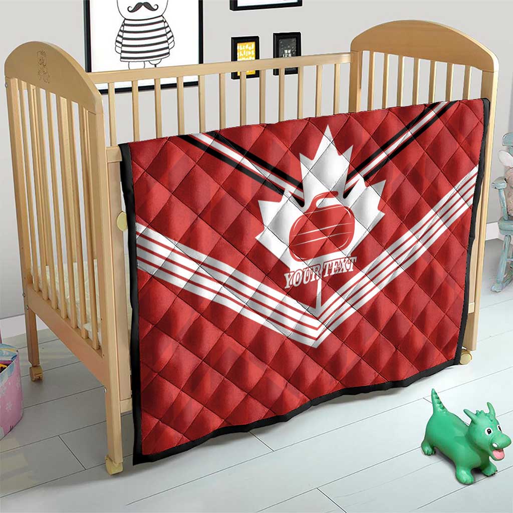 Personalized Canada Curling Quilt Maple Leaf Red Version - Wonder Print Shop