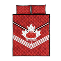 Personalized Canada Curling Quilt Bed Set Maple Leaf Red Version - Wonder Print Shop