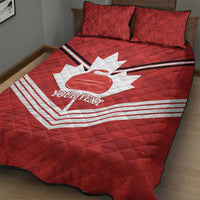 Personalized Canada Curling Quilt Bed Set Maple Leaf Red Version - Wonder Print Shop