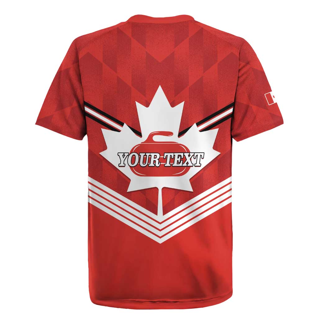 Personalized Canada Curling Rugby Jersey Maple Leaf Red Version - Wonder Print Shop
