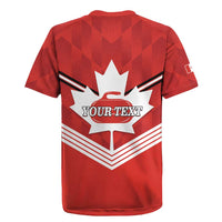 Personalized Canada Curling Rugby Jersey Maple Leaf Red Version - Wonder Print Shop