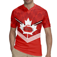 Personalized Canada Curling Rugby Jersey Maple Leaf Red Version - Wonder Print Shop