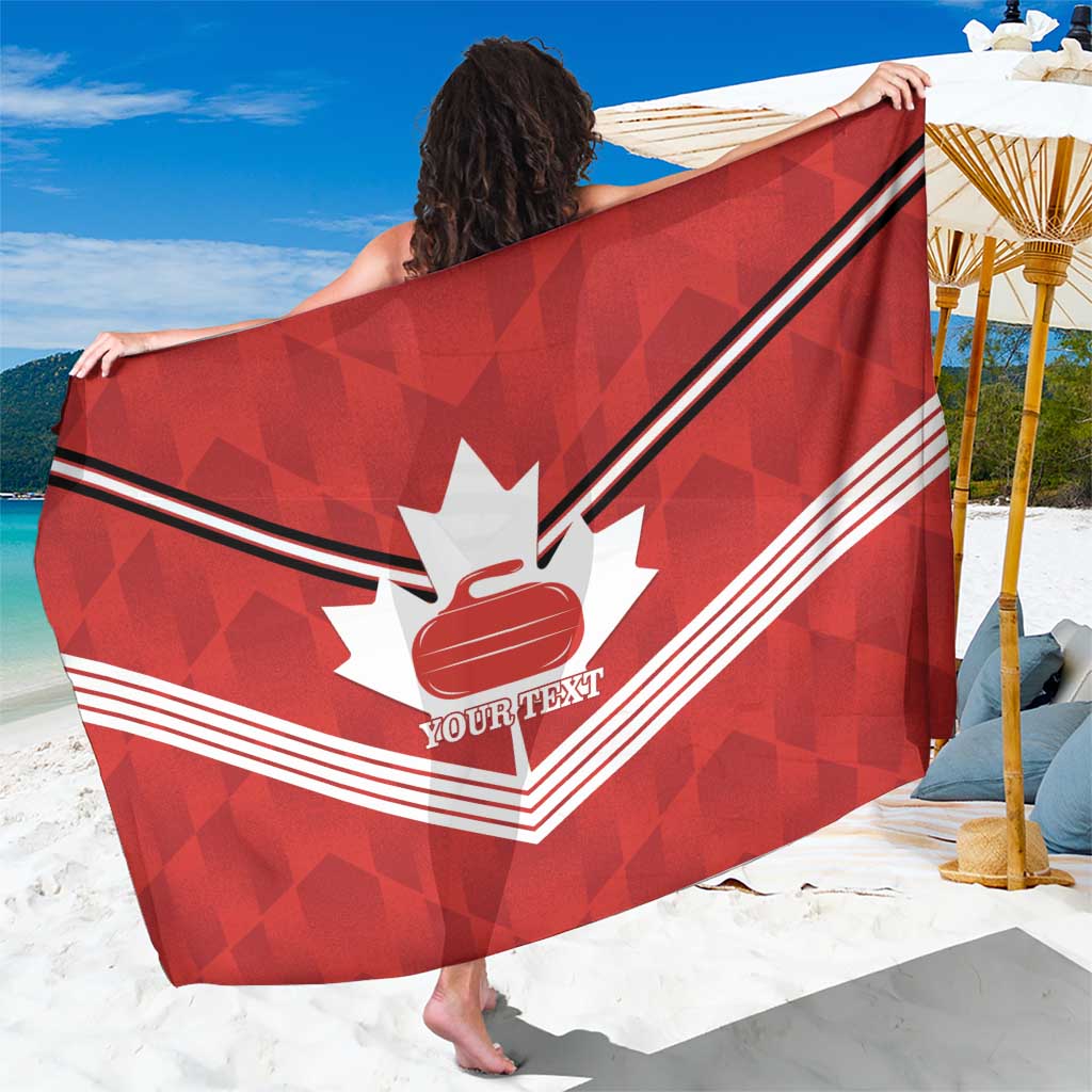 Personalized Canada Curling Sarong Maple Leaf Red Version - Wonder Print Shop