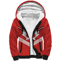 Personalized Canada Curling Sherpa Hoodie Maple Leaf Red Version - Wonder Print Shop