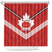 Personalized Canada Curling Shower Curtain Maple Leaf Red Version - Wonder Print Shop
