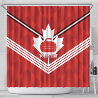 Personalized Canada Curling Shower Curtain Maple Leaf Red Version - Wonder Print Shop