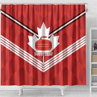 Personalized Canada Curling Shower Curtain Maple Leaf Red Version - Wonder Print Shop