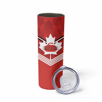 Personalized Canada Curling Skinny Tumbler Maple Leaf Red Version - Wonder Print Shop