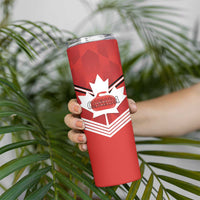 Personalized Canada Curling Skinny Tumbler Maple Leaf Red Version - Wonder Print Shop