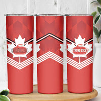 Personalized Canada Curling Skinny Tumbler Maple Leaf Red Version - Wonder Print Shop