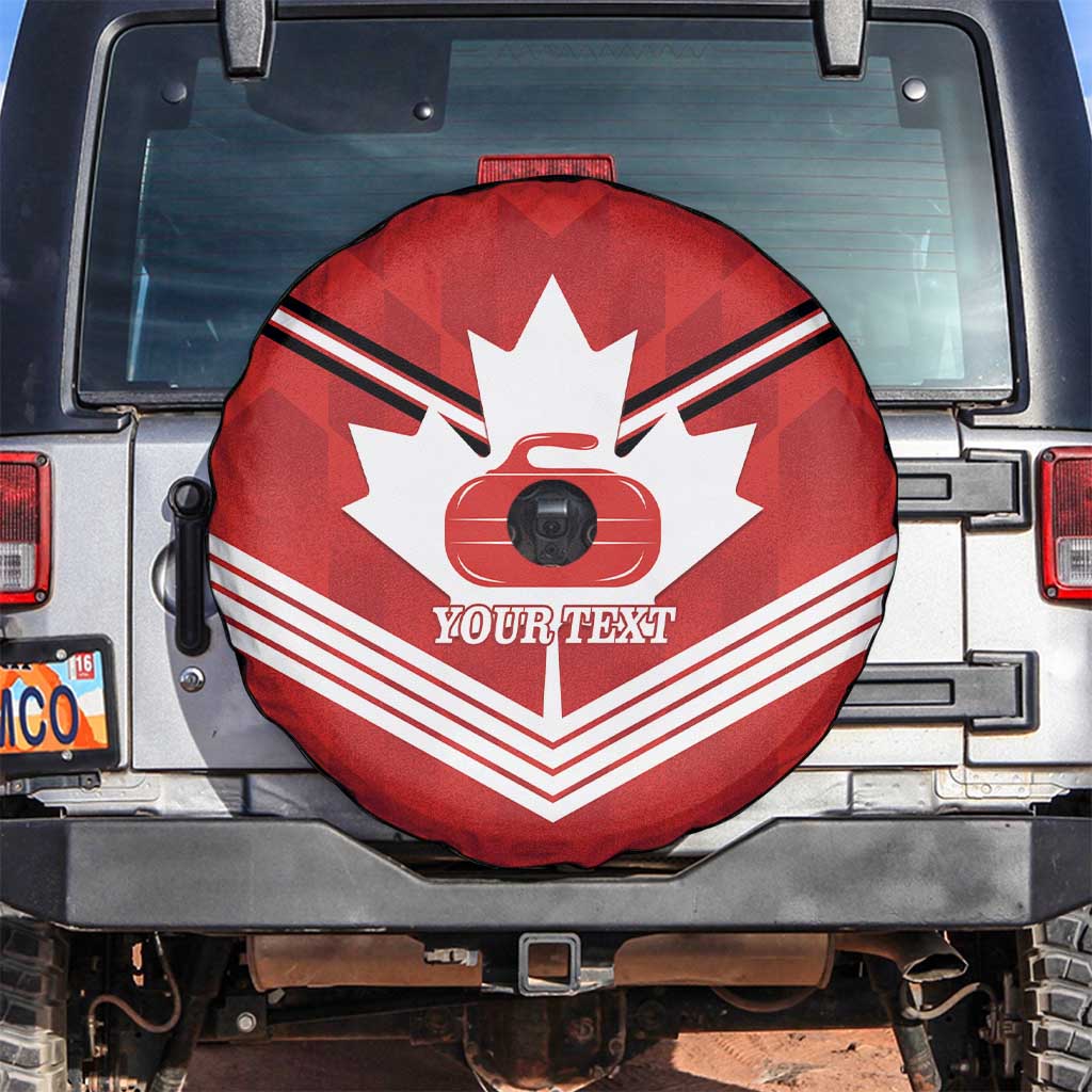 Personalized Canada Curling Spare Tire Cover Maple Leaf Red Version - Wonder Print Shop