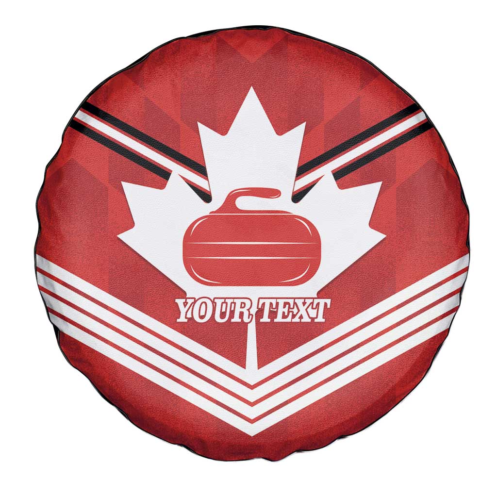 Personalized Canada Curling Spare Tire Cover Maple Leaf Red Version - Wonder Print Shop