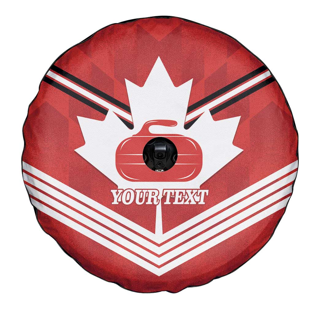 Personalized Canada Curling Spare Tire Cover Maple Leaf Red Version - Wonder Print Shop