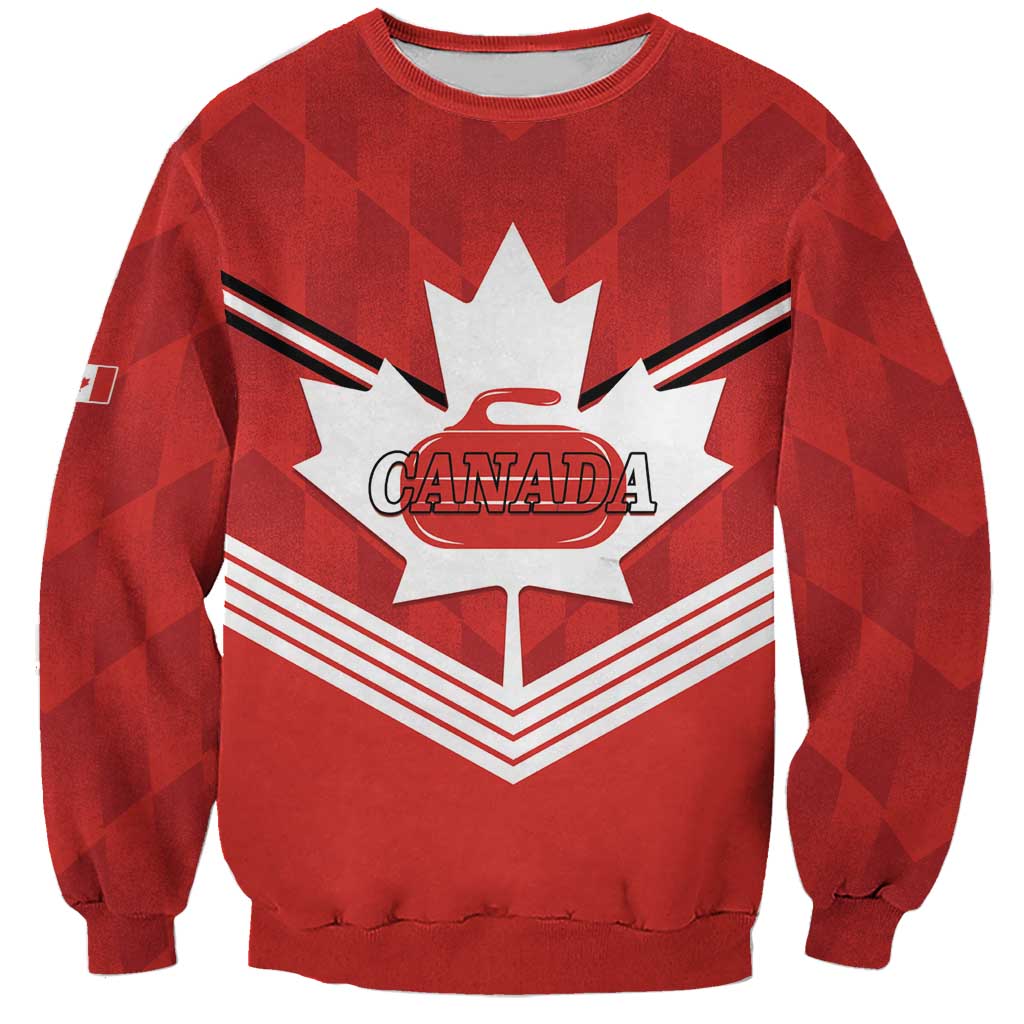 Personalized Canada Curling Sweatshirt Maple Leaf Red Version - Wonder Print Shop