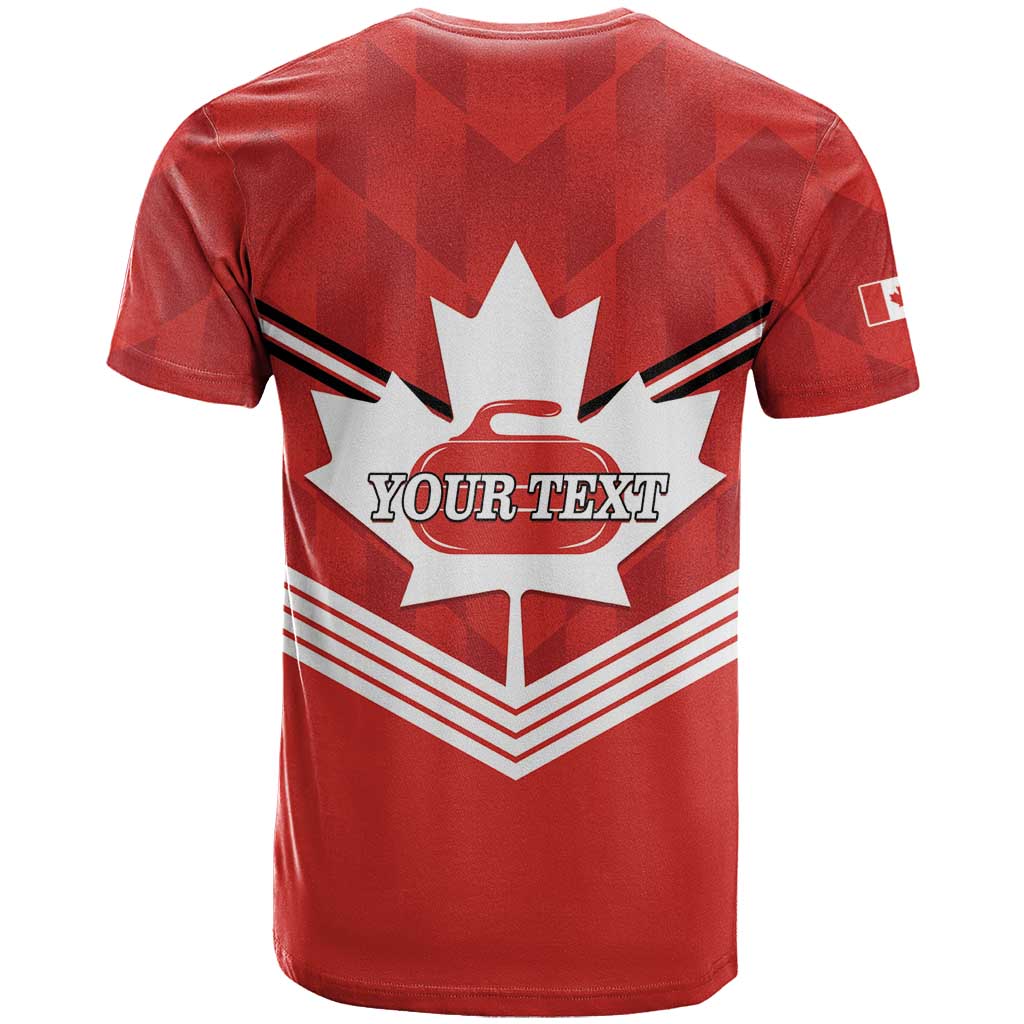 Personalized Canada Curling T Shirt Maple Leaf Red Version - Wonder Print Shop
