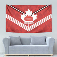 Personalized Canada Curling Tapestry Maple Leaf Red Version - Wonder Print Shop