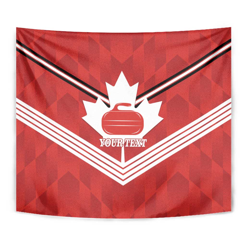 Personalized Canada Curling Tapestry Maple Leaf Red Version - Wonder Print Shop