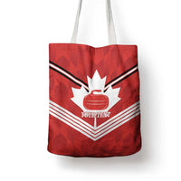 Personalized Canada Curling Tote Bag Maple Leaf Red Version - Wonder Print Shop