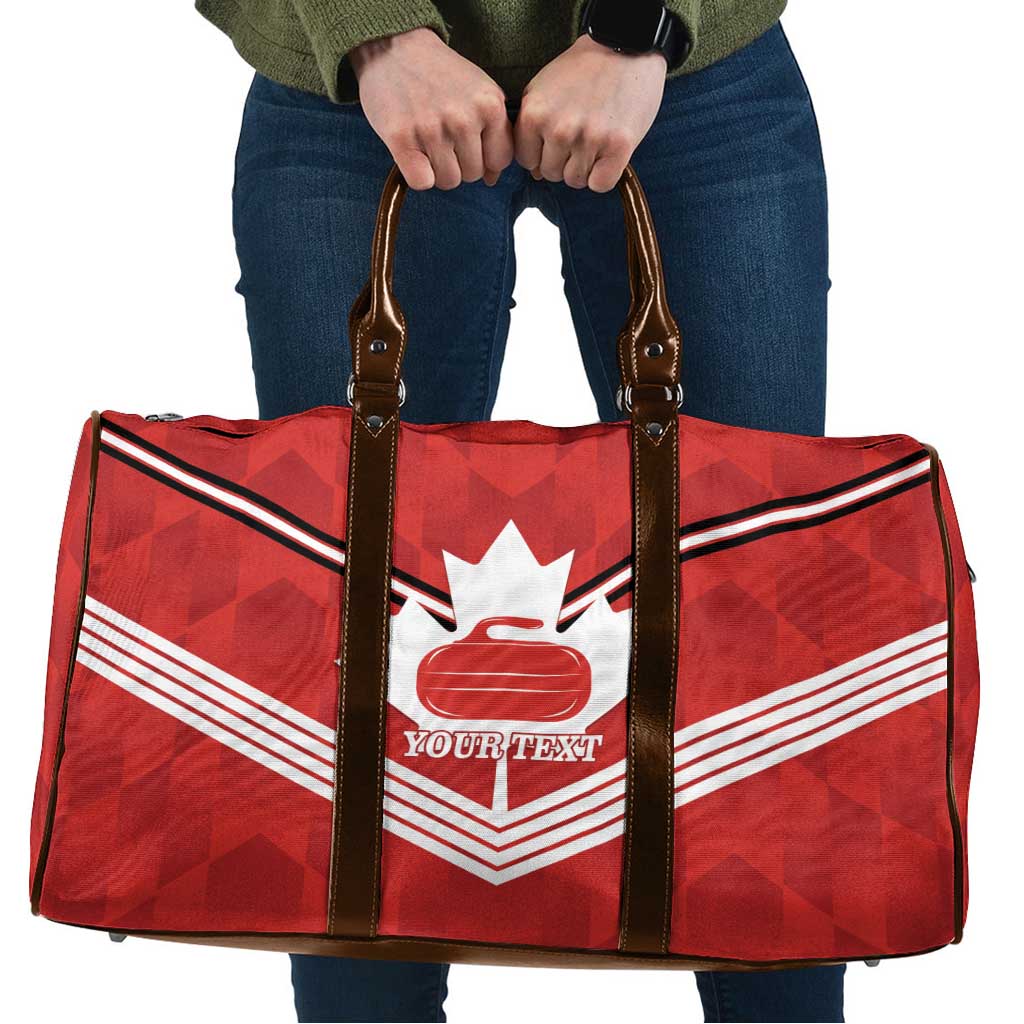 Personalized Canada Curling Travel Bag Maple Leaf Red Version - Wonder Print Shop
