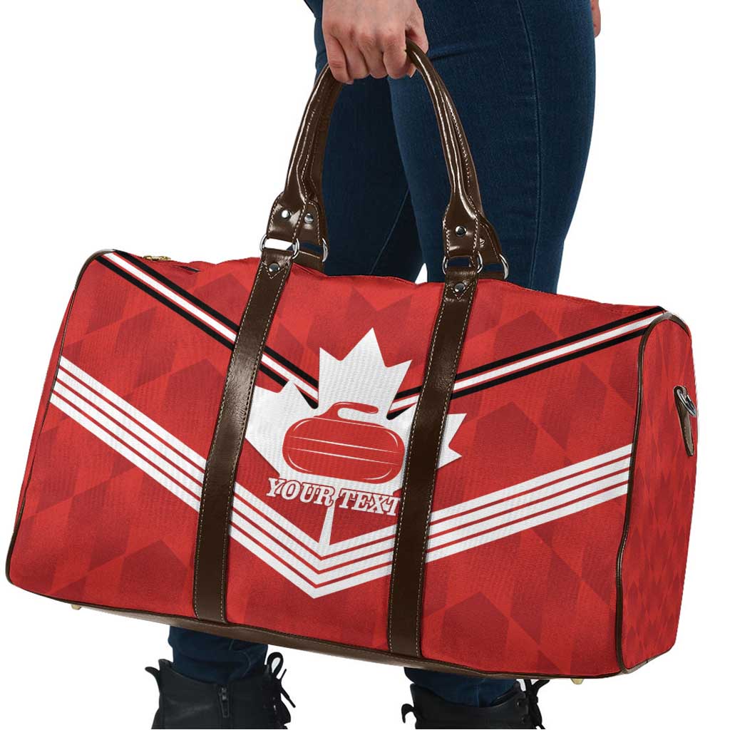 Personalized Canada Curling Travel Bag Maple Leaf Red Version - Wonder Print Shop